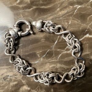 Silver Bystantine Chain Bracelet  - 8"